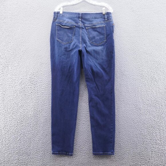 Chicos Womens Platinum Jegging Jeans 1 Size 8 Blue Distressed Studded Stretch - Picture 2 of 11